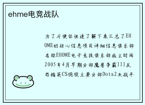 ehme电竞战队